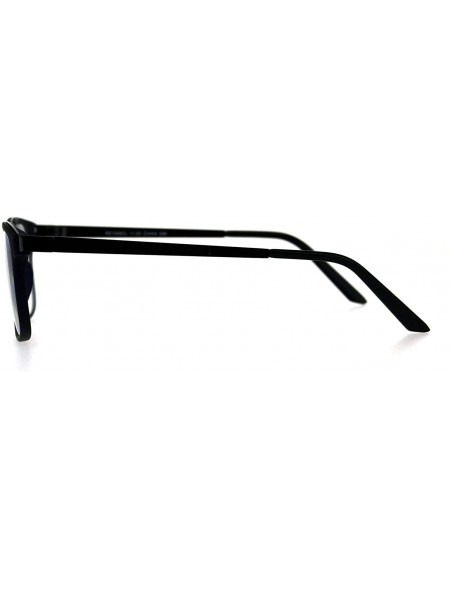 Rectangular Mens Double Rim Rectangular Designer Fashion Style Powered Reading Glasses - Gunmetal Blue - C618EN0RGZX $12.92