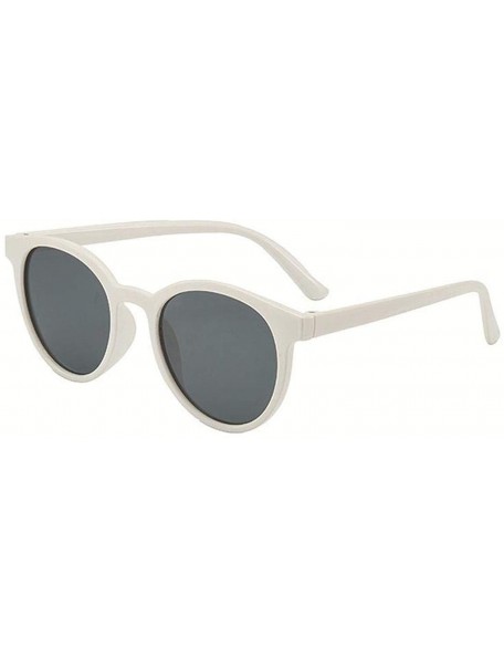 Round Fashion White Sunglasses Women Trending Products Luxury Sun Glasses Round Vintage Rave Festival Eyeglasses - CS199C8SNU...
