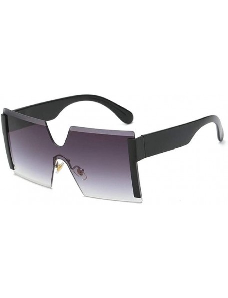 Rectangular Women Fashion Square Semi Rimless Oversized Sunglasses - G - CM18RIHL9XG $7.71