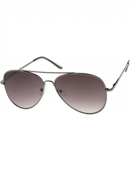 Aviator Large Classic Full Metal Teardrop Flat Lens Aviator Sunglasses 60mm - Gunmetal / Lavender - CJ12K5F0ADH $13.22