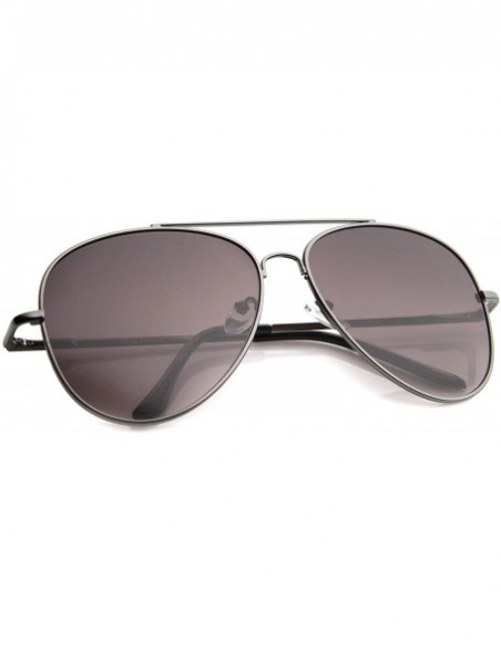 Aviator Large Classic Full Metal Teardrop Flat Lens Aviator Sunglasses 60mm - Gunmetal / Lavender - CJ12K5F0ADH $13.22