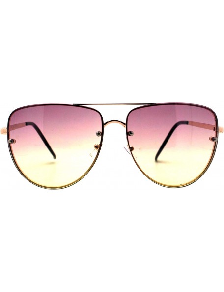 Aviator Womens Fashion Sunglasses Retro Ombre Color Lens Metal Rims UV 400 - Gold (Purple Yellow) - C218HM6EYHC $10.34