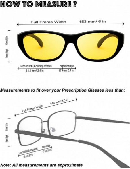 Goggle HD Polarized Wrap Around Shield Sunglasses for Prescription Glasses Gift Box - 8-rubber Black - CK18Q6KTROL $14.06