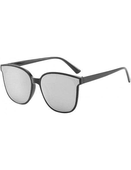 Oversized Women Shades Oversized Eyewear Classic Designer Sunglasses Fashion Style - Silver - C519879ZMIU $15.54