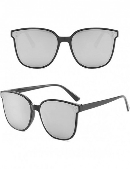 Oversized Women Shades Oversized Eyewear Classic Designer Sunglasses Fashion Style - Silver - C519879ZMIU $15.54