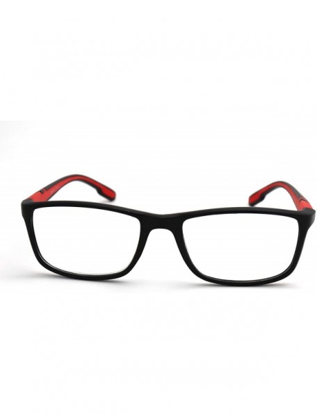 Rectangular Soft Matte Black w/ 2 Tone Reading Glasses Spring Hinge 0.74 Oz - Z1 Matte Black Matte Red - CM18SAOR6E4 $23.38