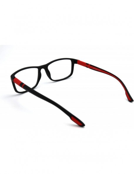 Rectangular Soft Matte Black w/ 2 Tone Reading Glasses Spring Hinge 0.74 Oz - Z1 Matte Black Matte Red - CM18SAOR6E4 $23.38