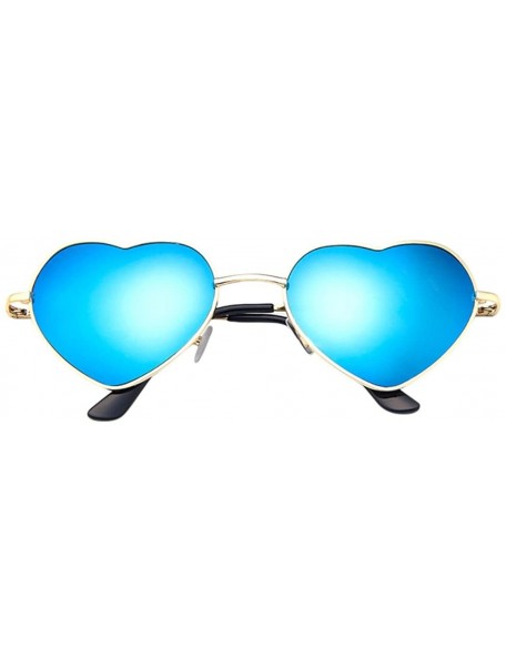 Square Hotr Sale! Mens Womens Metal Frame Ladies Heart Shape Sunglasses Lolita Love - CI18DNE3TOR $7.96