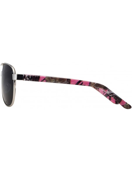Aviator Pink Camouflage Polarized Sunglasses for Women Western Design - 6 Pack Pink Camo Frame - Smoke Lens – Medium - CE18LZ...