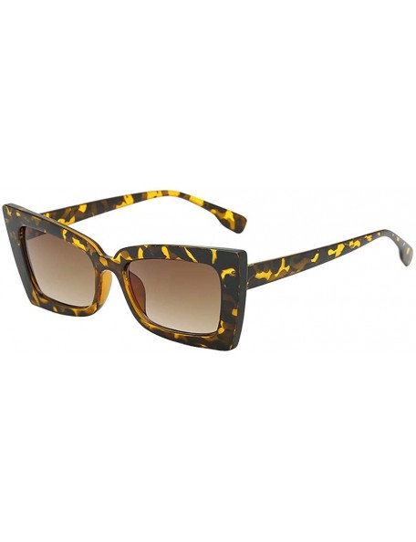 Square Square Sunglasses Boyfriend Style Horned Rim Thick Plastic Sunglasses - B - C8190ND2LCL $7.12