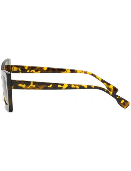 Square Square Sunglasses Boyfriend Style Horned Rim Thick Plastic Sunglasses - B - C8190ND2LCL $7.12