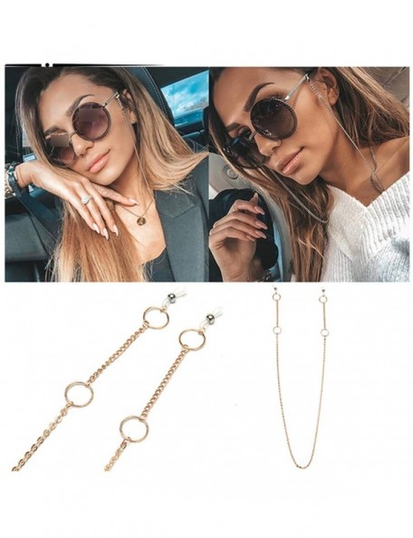 Round Vintage Fashion Round Sunglasses Women Luxury Design Retro RimlFrame Sun Glasses Shades NO Chain S018 - C2197Y72KH6 $36.69