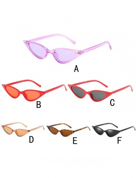 Oversized Unisex Fashion Small Frame Sunglasses Vintage Casual Cat Eye Sun Glasses - E - C918SOQ3GXS $10.32