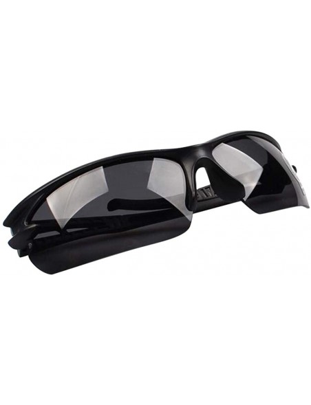 Semi-rimless Unisex Fashion Goggle Sunglasses Lightweight Plastic Frame Composite-UV400 Lens Glasses for Outdoor - Black - CP...
