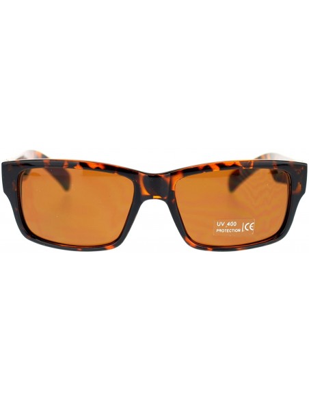 Rectangular Men's Classic Rectangular Sunglasses Casual Everyday Shades - Tortoise - CH11P6MGN5Z $8.84