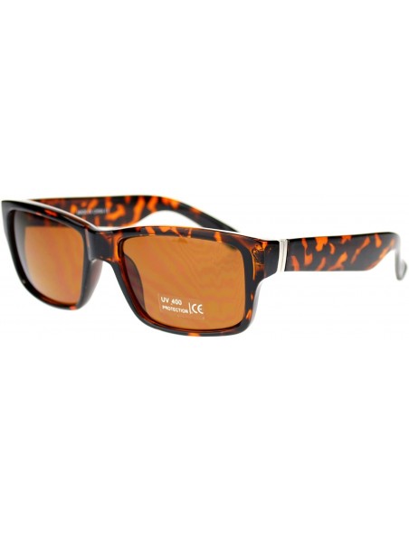 Rectangular Men's Classic Rectangular Sunglasses Casual Everyday Shades - Tortoise - CH11P6MGN5Z $8.84