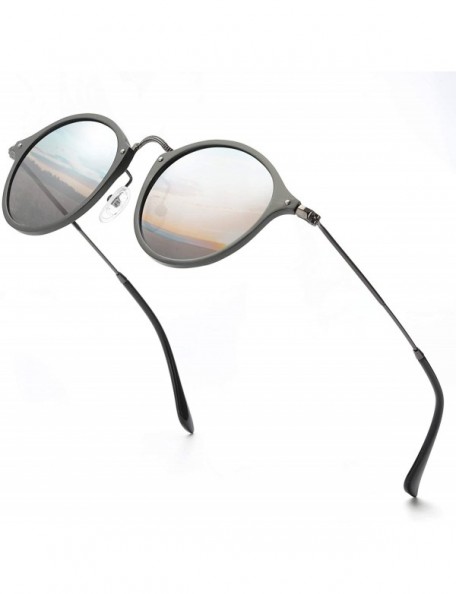 Round Round Retro Polarized Sunglasses for Men- Vintage Classic Eyewear Al-Mg Metal Frame for Outdoor Activities - CA1989U3ZO...