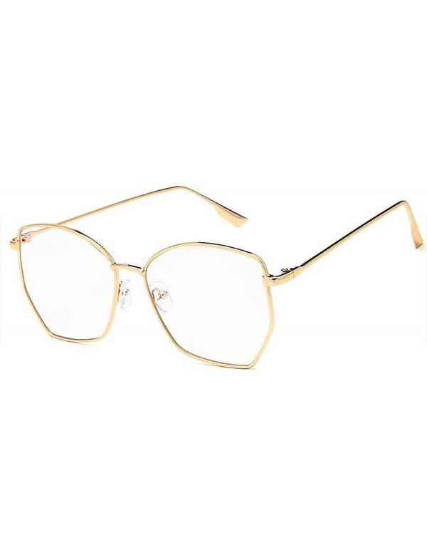 Round 2019 Retro Irregular Sunglasses Women Metal Transparent Sun Glasses UV400 Oversized Sunglases Eyewear - C419854S8Y3 $15.94