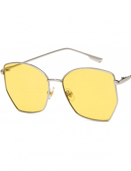 Round 2019 Retro Irregular Sunglasses Women Metal Transparent Sun Glasses UV400 Oversized Sunglases Eyewear - C419854S8Y3 $15.94