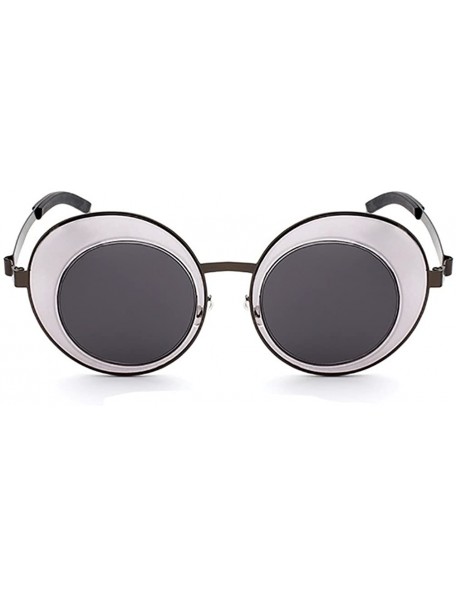 Wrap new style womans Sunglasses Double ring flower shape Round sunglasses - Black - CD188086OTY $13.50
