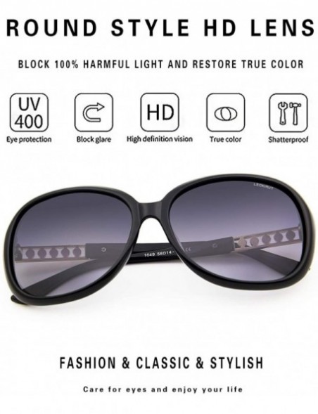 Square Oversized Polarized Sunglasses for Women Vintage Fashion Rhinestone Designer UV Protection Sun Glasses - Black - CC180...