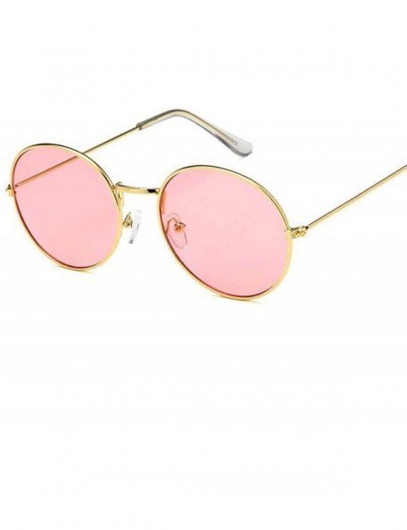 Goggle Round Sun Glasses Women Mirror Retro Ladies Luxury Small Sunglasses Brand Designer - Black - CR198ZATXXQ $34.84