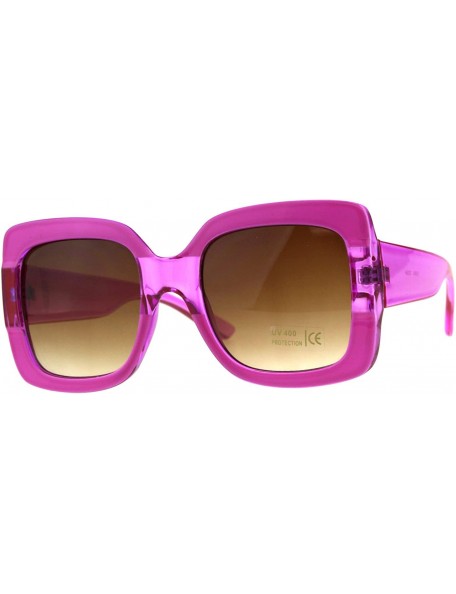 Square Womens Square Frame Sunglasses Oversized Fashion Shades UV 400 - Pink - CT18CLC07G0 $12.66