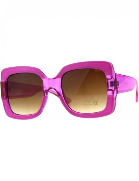 Square Womens Square Frame Sunglasses Oversized Fashion Shades UV 400 - Pink - CT18CLC07G0 $12.66