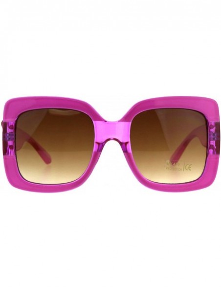 Square Womens Square Frame Sunglasses Oversized Fashion Shades UV 400 - Pink - CT18CLC07G0 $12.66
