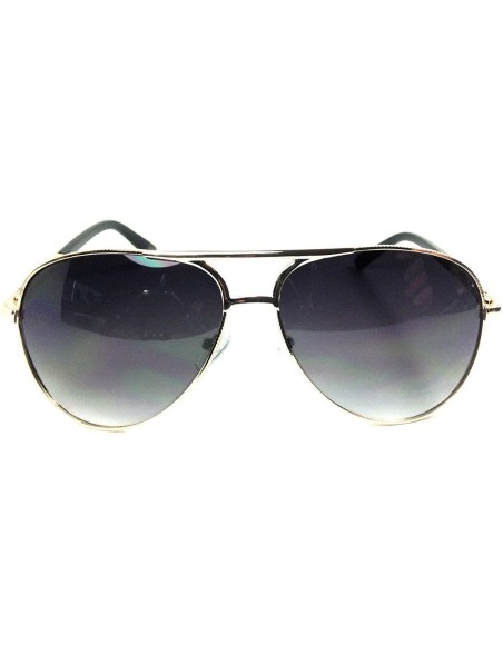 Aviator Coin Edge Metallic Aviator Sunglasses - Gold - CW12NS3G5S4 $13.79
