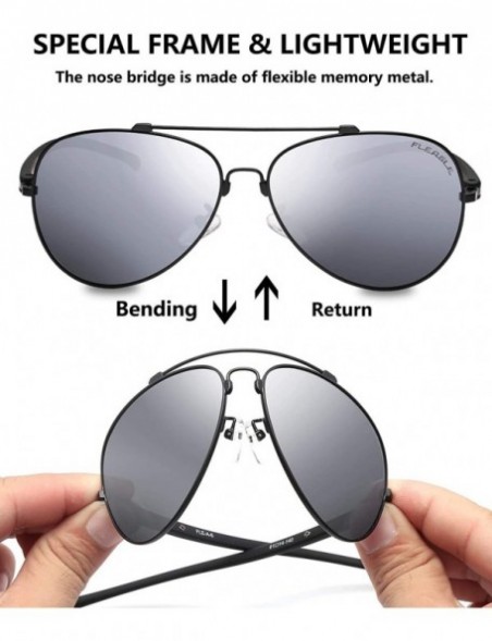 Aviator Polarized Black Aviator Sunglasses for Men - CM18ILI5DHK $12.68