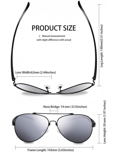 Aviator Polarized Black Aviator Sunglasses for Men - CM18ILI5DHK $12.68