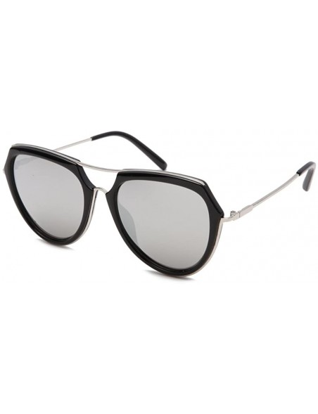 Oval fashion sunglasses unisex metal frame sunglasses uv400 protection sunglasses - Black/Mercury Piece - CY12N3XQWHH $12.89