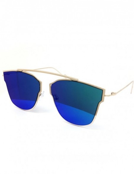 Semi-rimless 3207 Premium Mirrored Flat Fashion rimless Men Women Sunglasses - Lightweight Frame - CP17Z6X0T2K $14.37