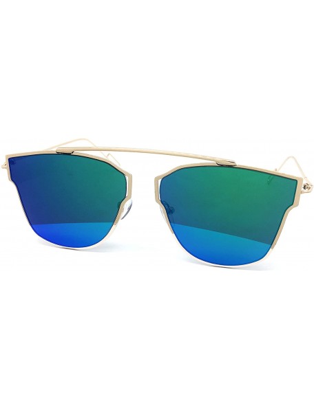 Semi-rimless 3207 Premium Mirrored Flat Fashion rimless Men Women Sunglasses - Lightweight Frame - CP17Z6X0T2K $14.37