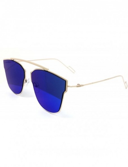 Semi-rimless 3207 Premium Mirrored Flat Fashion rimless Men Women Sunglasses - Lightweight Frame - CP17Z6X0T2K $14.37