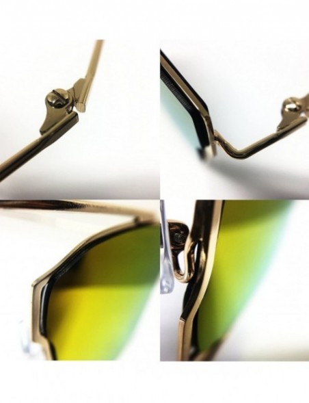 Semi-rimless 3207 Premium Mirrored Flat Fashion rimless Men Women Sunglasses - Lightweight Frame - CP17Z6X0T2K $14.37