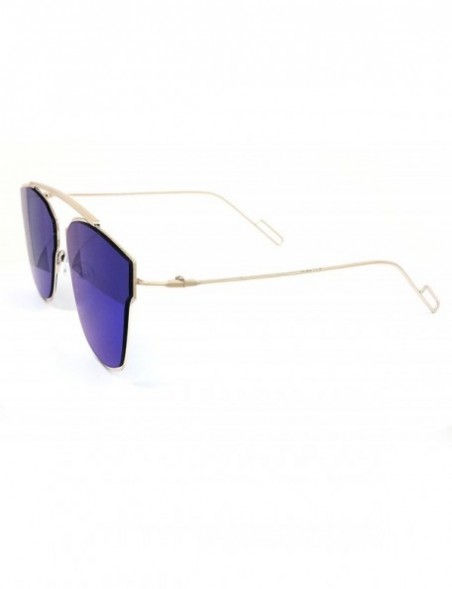 Semi-rimless 3207 Premium Mirrored Flat Fashion rimless Men Women Sunglasses - Lightweight Frame - CP17Z6X0T2K $14.37