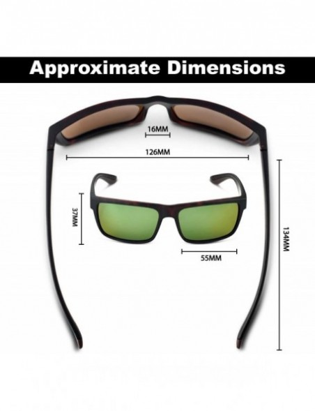 Sport 7879BSB Streamer Polarized Sunglasses - Matte Tortoise Frames/Amber-Green Mirror Lenses - CI18IIIS8YX $25.50