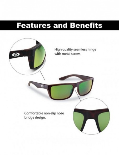 Sport 7879BSB Streamer Polarized Sunglasses - Matte Tortoise Frames/Amber-Green Mirror Lenses - CI18IIIS8YX $25.50