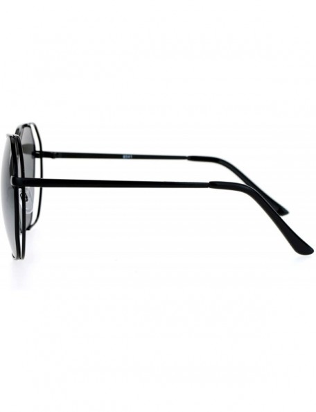 Square Chic Designer Fashion Sunglasses Womens Square Metal Frame UV 400 - Black (Silver Mirror) - CY187C9AN6O $12.68