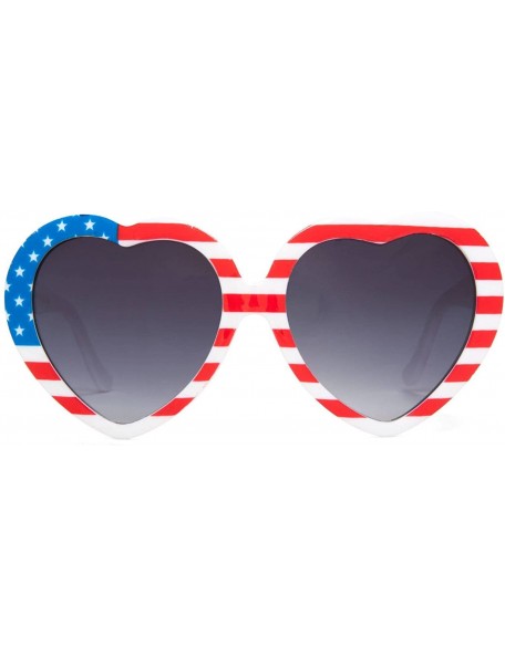 Oversized Oversized Heart Shaped Sunglasses - Red/White - CN12NYKKRS0 $8.86