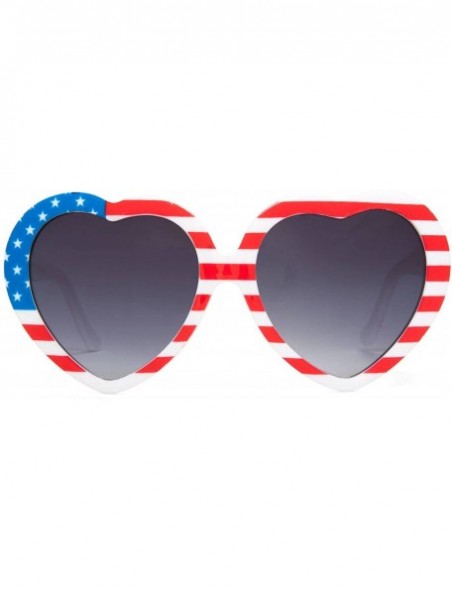 Oversized Oversized Heart Shaped Sunglasses - Red/White - CN12NYKKRS0 $8.86