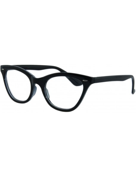 Oversized Cateyes Cosplay Nerd Retro Classic Men Women Fashion Clear Lens Glasses - Shinny Black - CM11AWR2Q3L $12.43