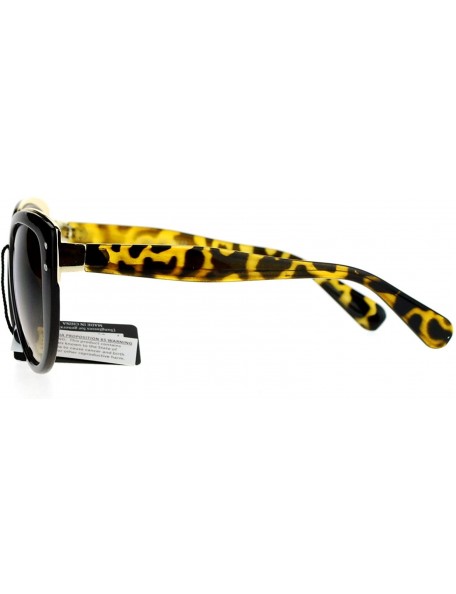 Cat Eye Metal Brow Oversize Cat Eye Designer Sunglasses - Brown Tortoise - CE12HJTTTDP $14.40