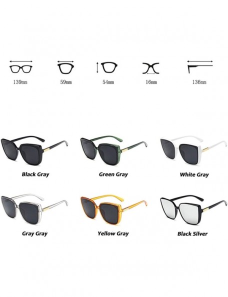 Oval Cateye Designer Sunglasses Women 2019 Retro Square Glasses Women/Men Luxury Oculos De Sol - Gray Gray - CM19856ISMK $13.14