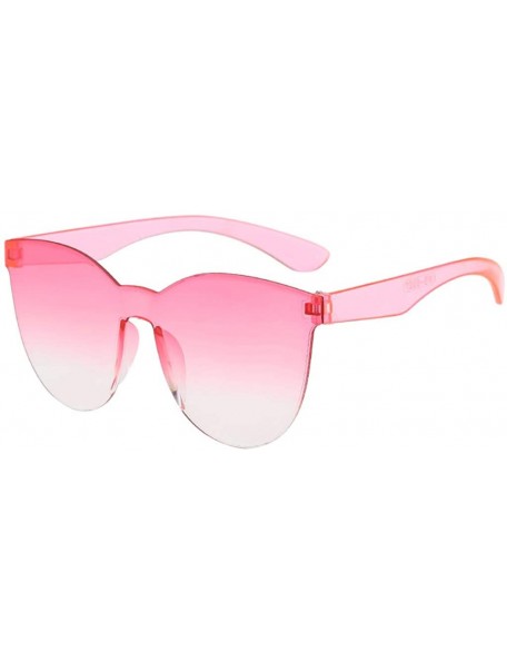 Rectangular Square Sunglasses Women Fashion Rimless Frame Glasses Transparent Eyewear Transparent Candy Color Eyewear - L - C...