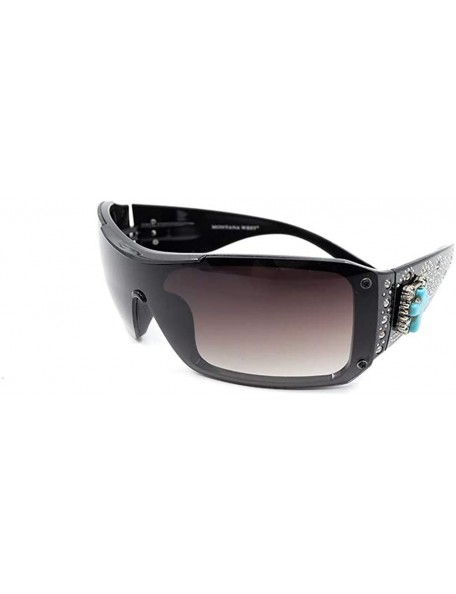 Wayfarer Wayfarer Rhinestone Sunglasses For Women Western UV 400 Protection Shades With Bling - CR19DEUEKLI $20.74