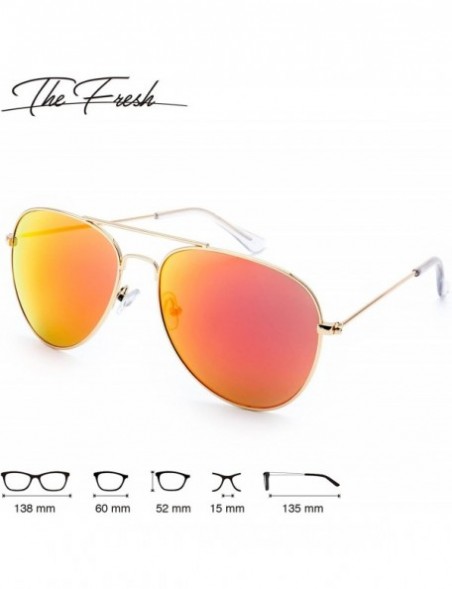 Oversized Classic Metal Frame Mirror Lens Aviator Sunglasses with Gift Box - 08-gold - CF185K80QG2 $12.48