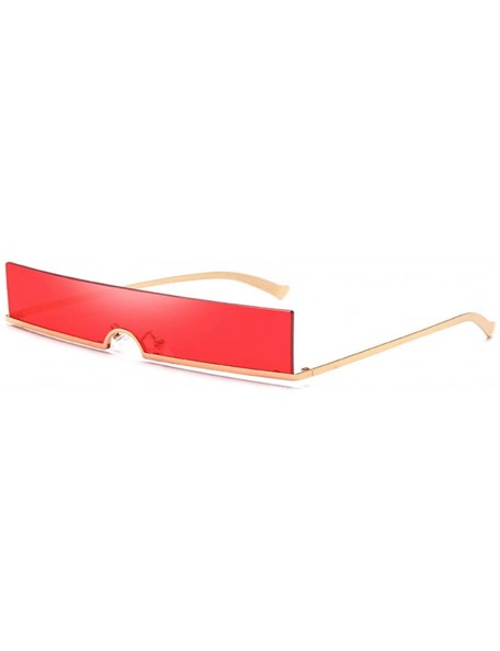 Square Unisex Fashion Frameless Candy Colors Plastic Lenses Sunglasses UV400 - Red - CP18NKS720C $13.25